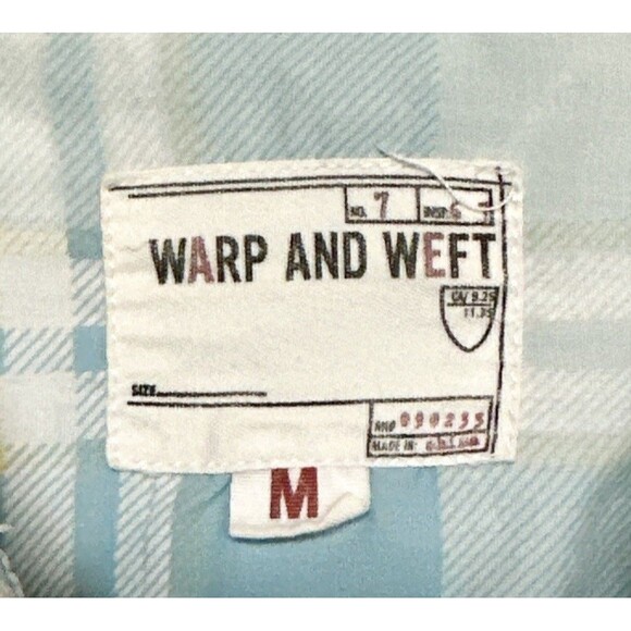 Warp And Weft Long Sleeve Pearl Snap Button Down‎ Blue Plaid Men’s Medium - Picture 3 of 11